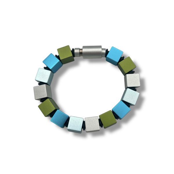 APERO W&Uuml;RFEL - Bl&aring; og gr&oslash;nn stort armb&aring;nd
