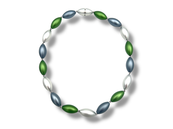 APERO - Oliven & gr&aring; halskjede