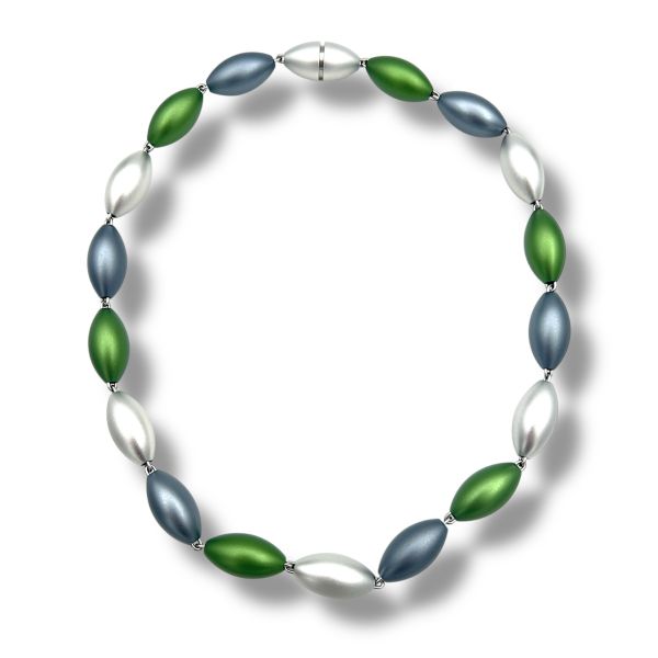 APERO - Oliven & gr&aring; halskjede