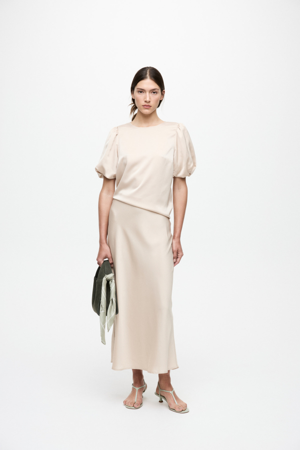 VIELLETTE HW MIDI SKIRT - NOOS Cement - Image 2