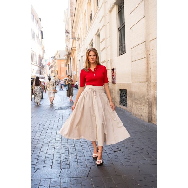 Astrid Skirt - Golden Beige Poplin 
