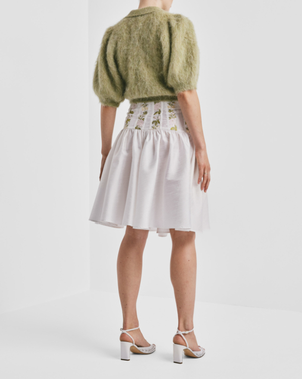 Hairy Knit Puffed Jacket - Green - Image 2