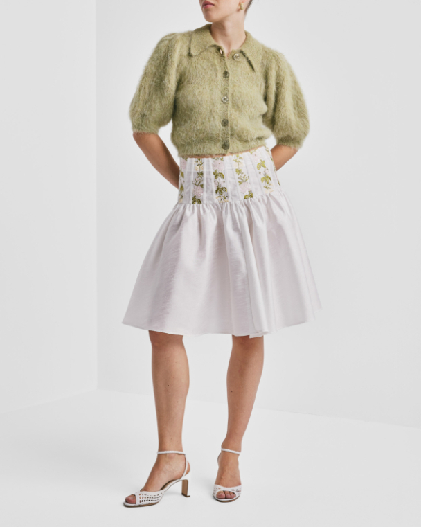 Hairy Knit Puffed Jacket - Green - Image 3