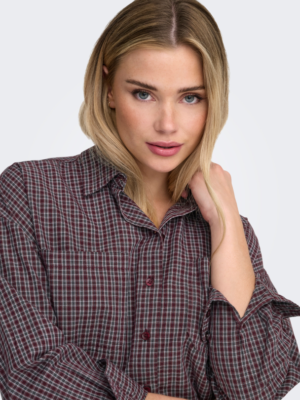 ONLFENNA L/S OVERSIZE CHECK SHIRT WVN - Image 5