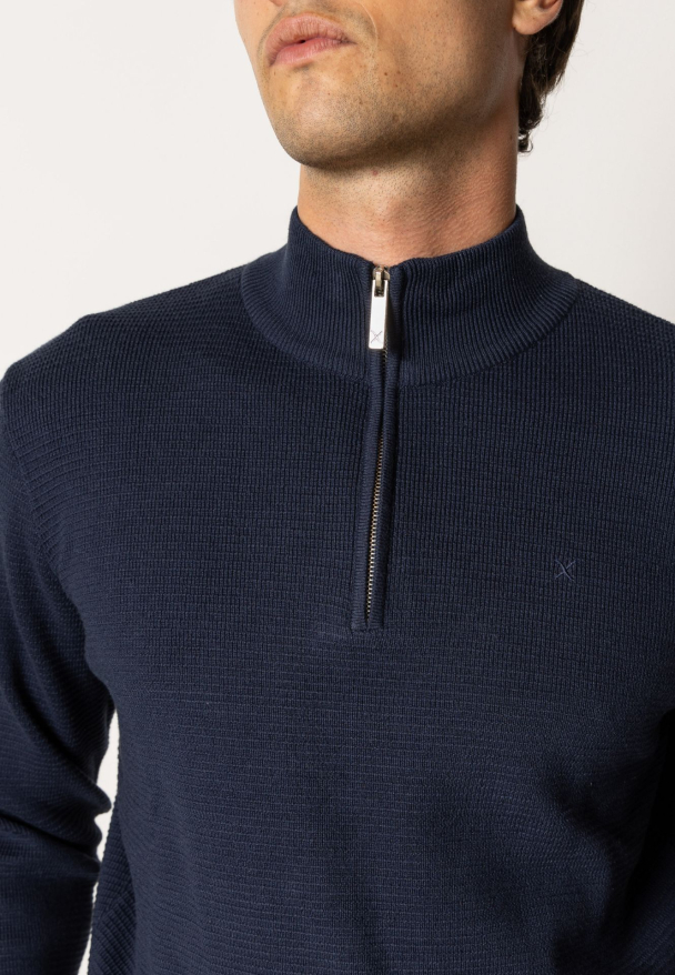 Oscar half zip knit, navy - Image 5