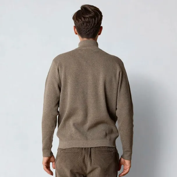 Oscar half zip knit, sand - Image 2