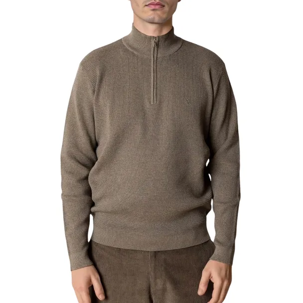 Oscar half zip knit, sand - Image 3