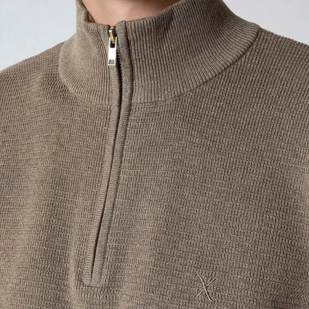 Oscar half zip knit, sand - Image 4