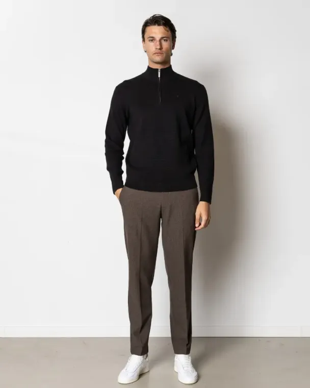 Oscar half zip knit, svart - Image 2