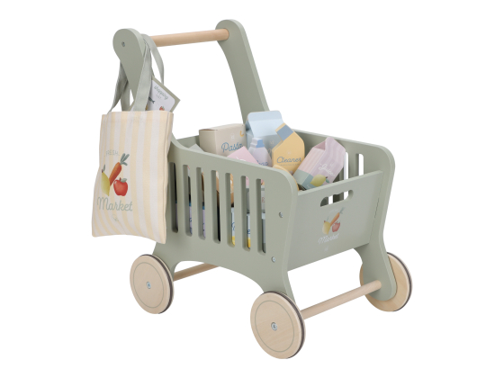 Handlevogn med matvarer