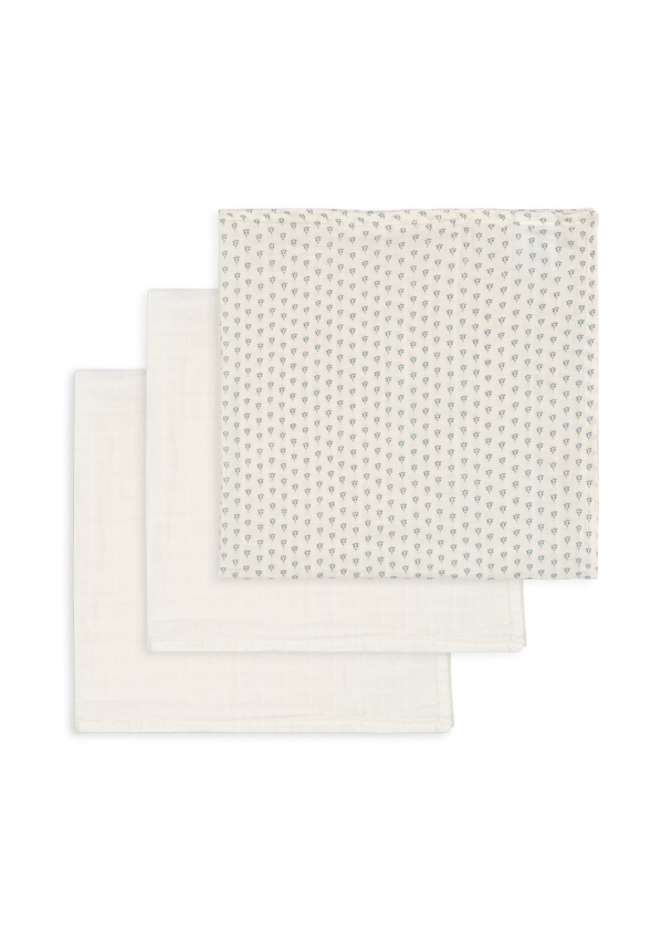 Bellini 3-pk Muslin Cloth - Punto Blu - Image 3