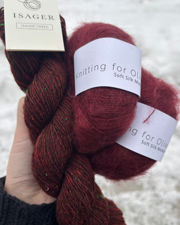 Strikkepakke - Evina Cardigan - Burgunder - Image 4