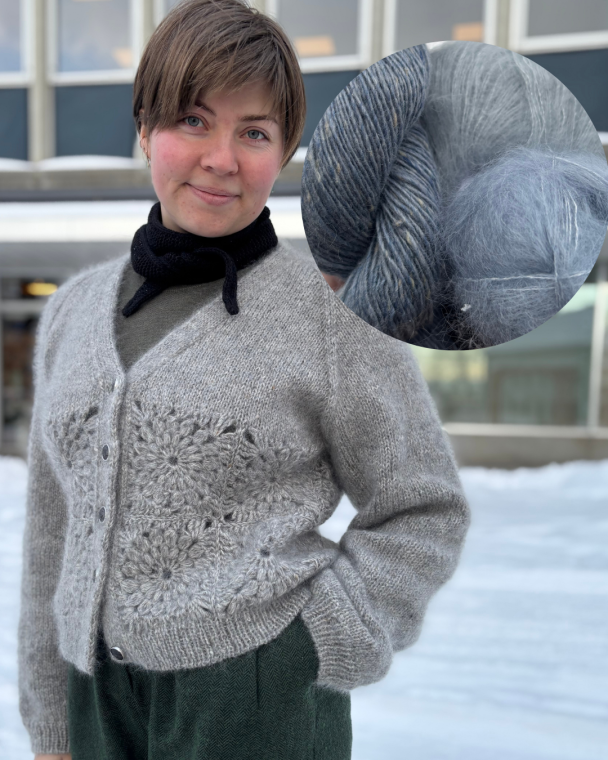 Strikkepakke - Evina Cardigan - Blå - Image 6