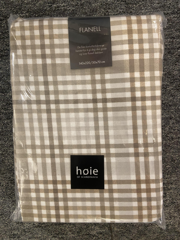 David Sengesett i Flanell, Dempet Brun 140X220 cm