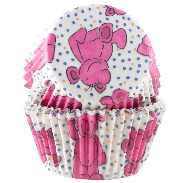 Muffinsform STD Bamse Rosa, 50 stk