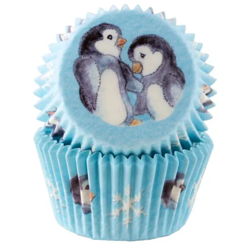 Muffinsform STD Pingvin Lyseblå, 50 stk