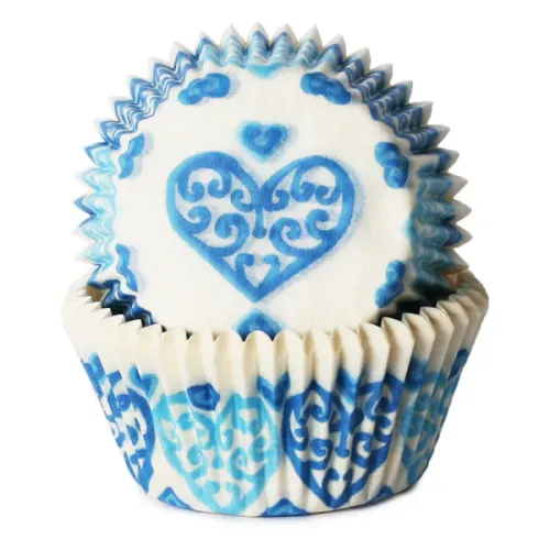 Muffinsform STD Hjerter Blå, 50 stk