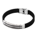 Armb&aring;nd i gummi og st&aring;l, svart