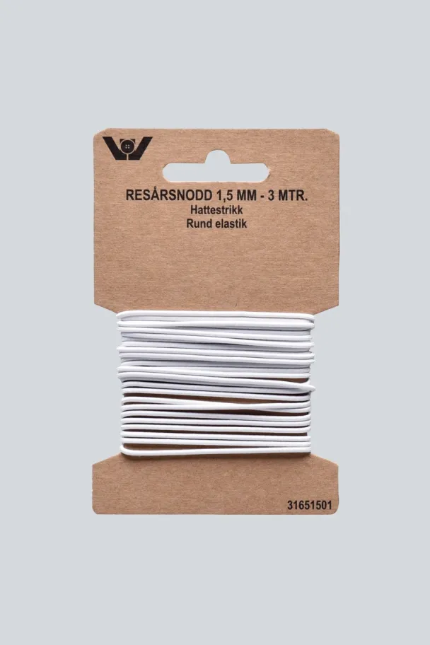 Strikk Rund 1,5mm - 3 meter - hvit
