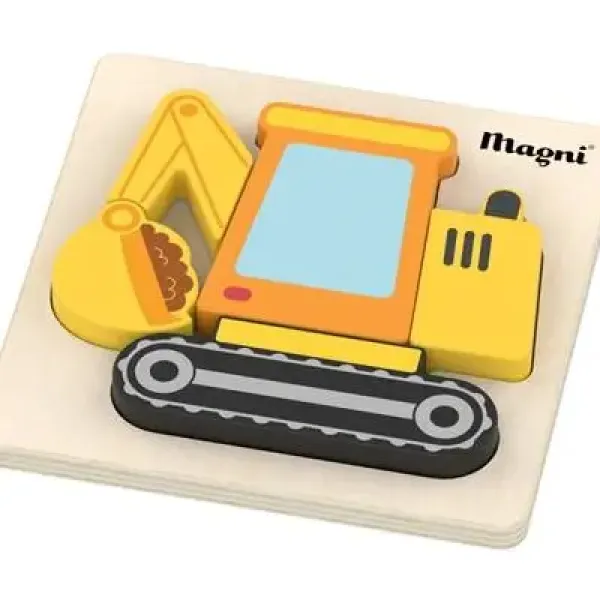 Puslespill i tre - Gravemaskin