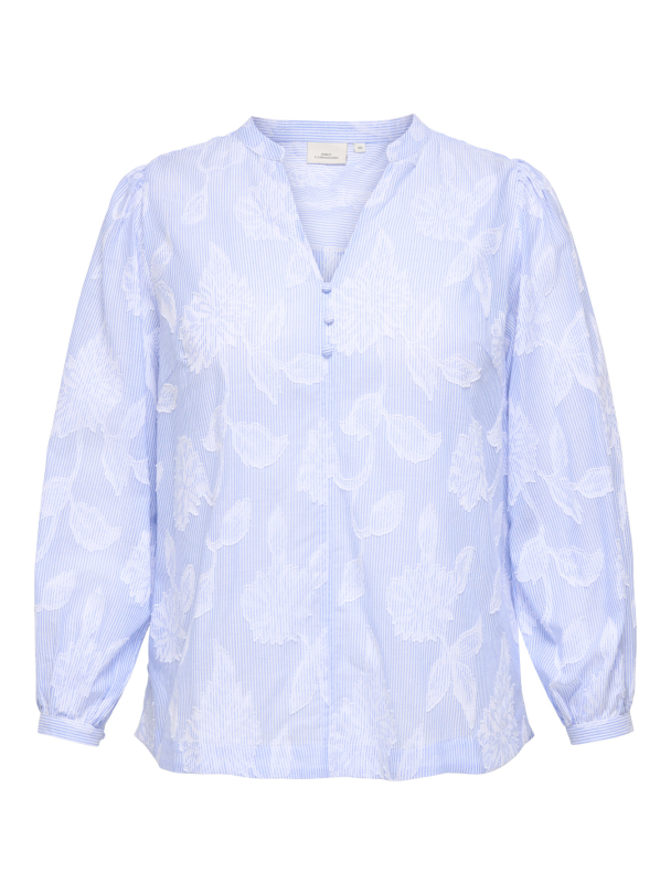 CARTORRA L/S V-NECK STRIPE TOP WVN - Image 1