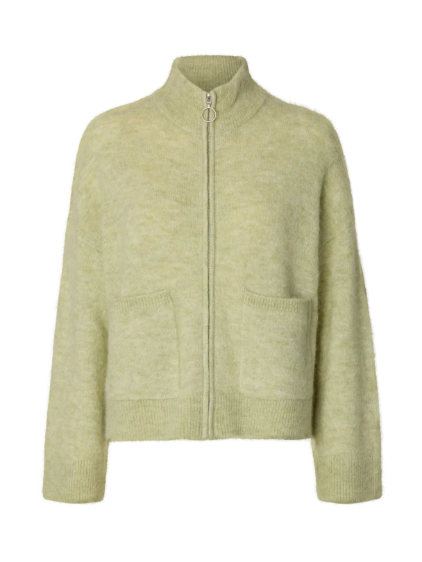 Sia Ras Zipper Cardigan - Lint - Image 2