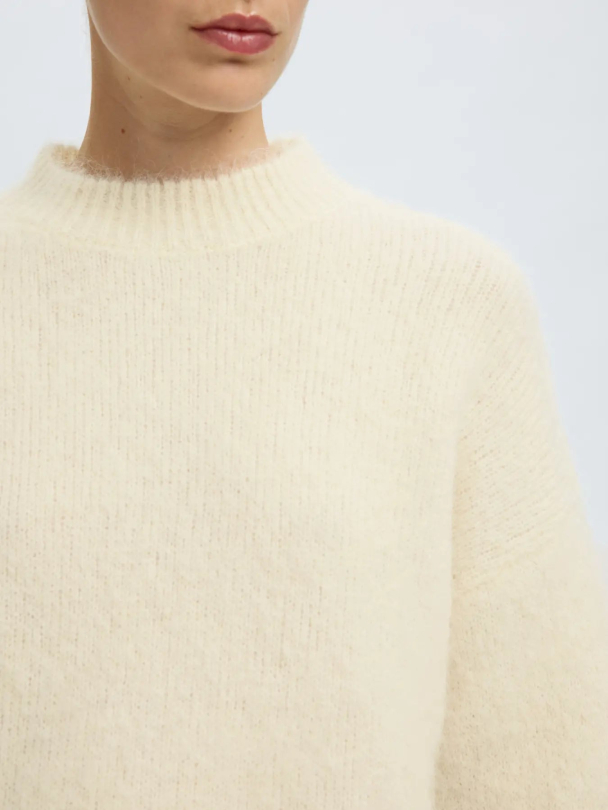 Gabriella Knit New O-Neck - Birch - Image 2