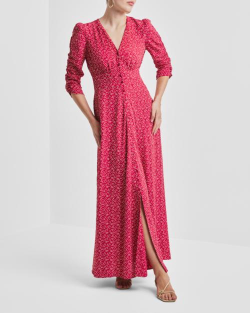 Spring Button-Down Dress - Red Dots 