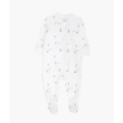 Celebration Parade Zipper Footie - White