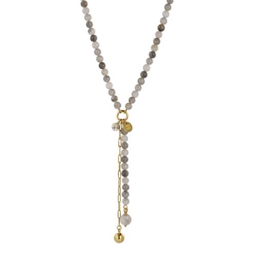 Beverly Icon Necklace Grey/Gold