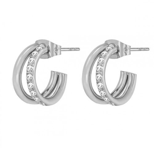 Crown Duo Hoop Silver