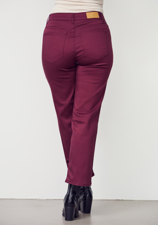  Isay Straight Pant Kort - wine - Image 3