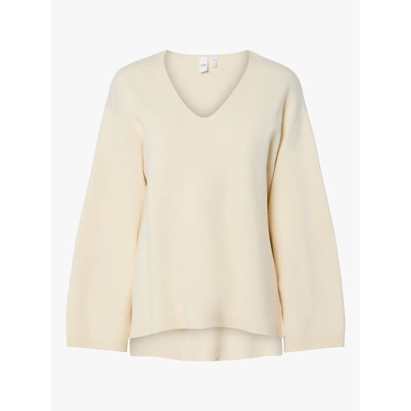 Elma V-Neck Knit Pullover - Birch 