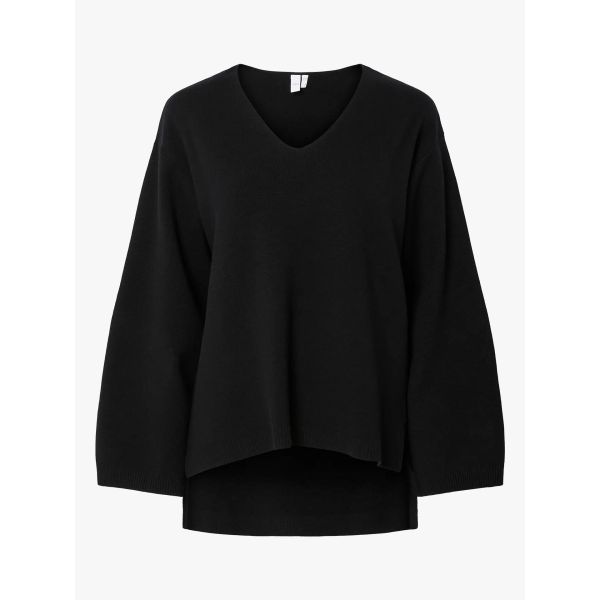 Elma V-Neck Knit Pullover - Black 