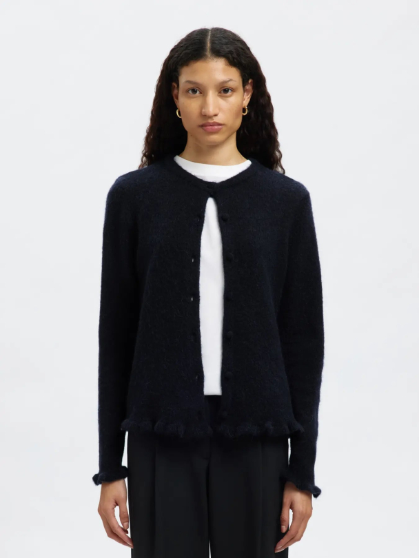 Lulu Frill Knit Cardigan - Dark Sapphire  - Image 2