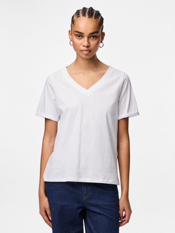 PCRIA SS V-NECK SOLID TEE JRS NOOS BC - Image 3