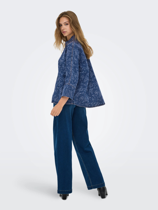 ONLGRACE 3/4 SHIRT ROSE AOP DNM PIM - Image 2