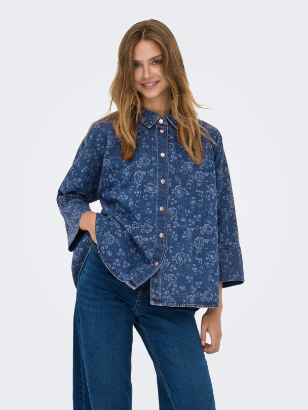 ONLGRACE 3/4 SHIRT ROSE AOP DNM PIM - Image 2