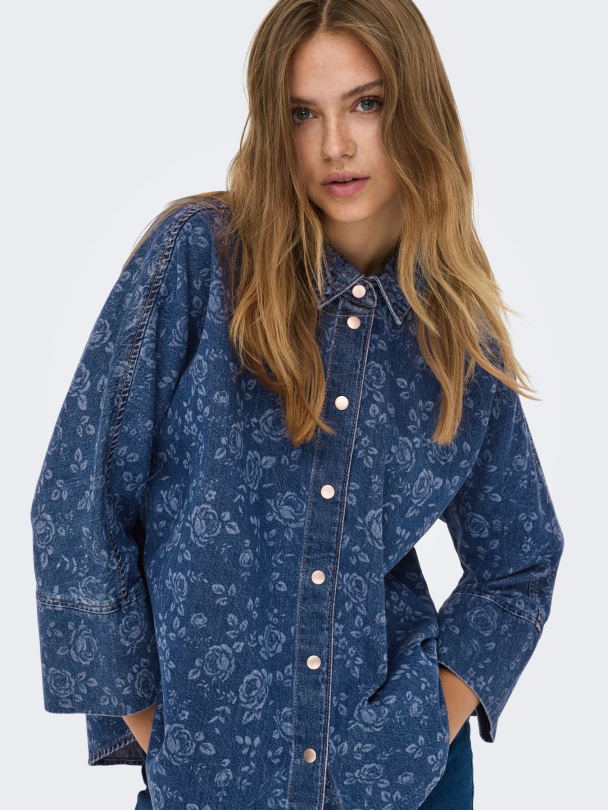 ONLGRACE 3/4 SHIRT ROSE AOP DNM PIM - Image 5