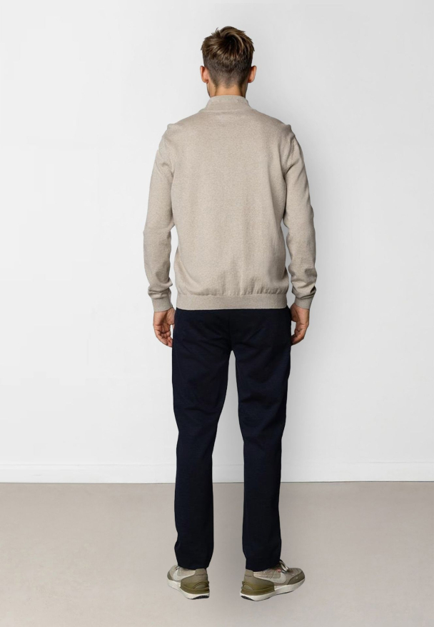 Claude half zip genser, sand - Image 2