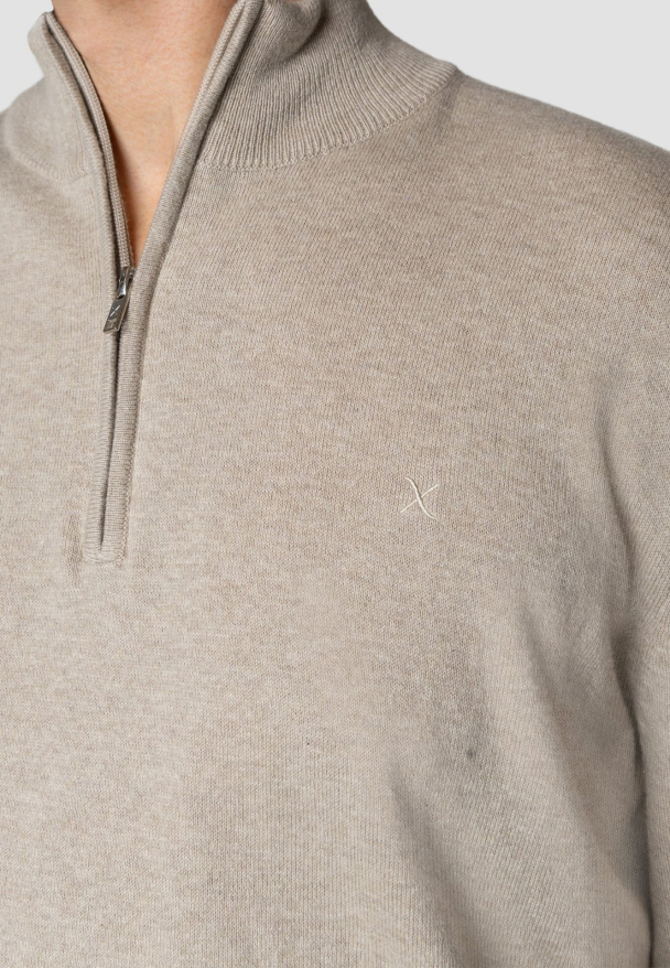 Claude half zip genser, sand - Image 4
