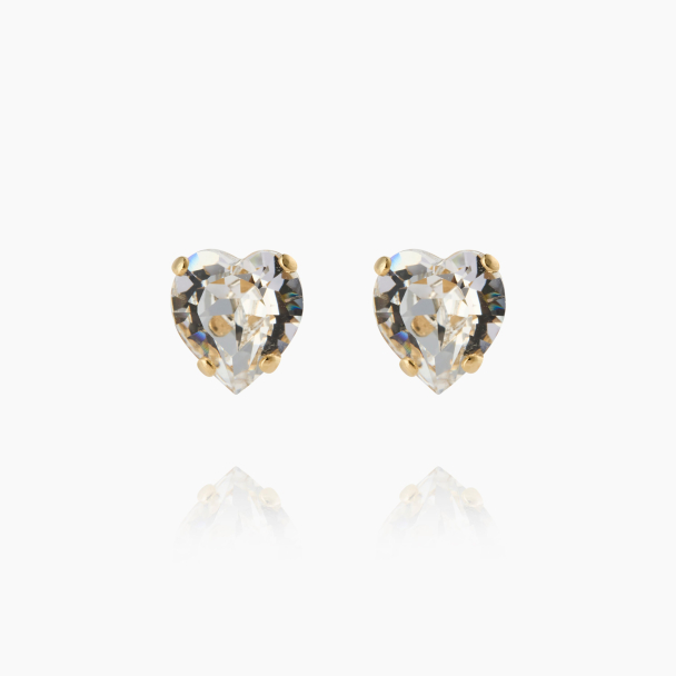Heart Earrings - Gold Crystal  - Image 1