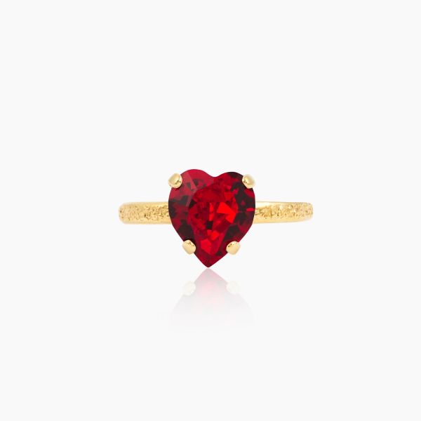 Heart Ring - Gold/Light Siam  