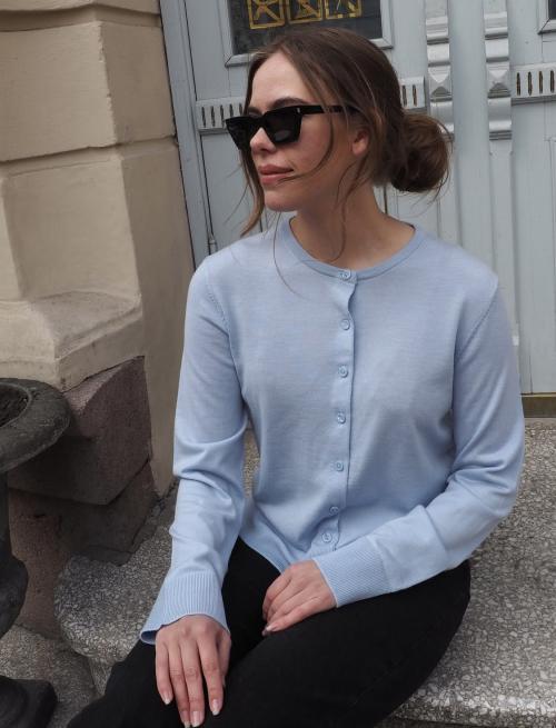 Thea Knit Wool Cardigan Blue