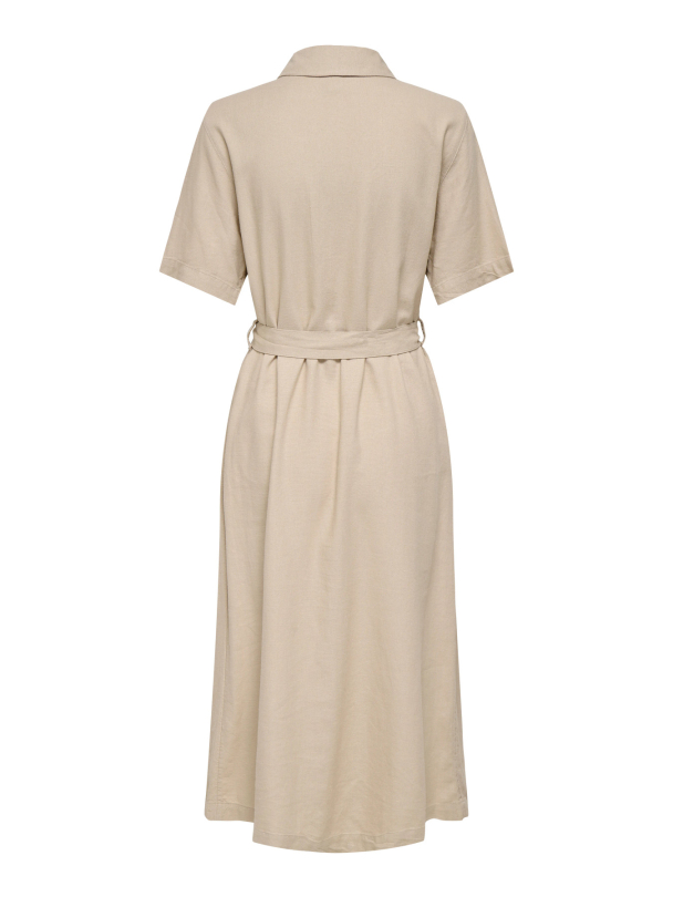 ONLCARO S/S LINEN BL BELT DRESS CC PNT - Image 3