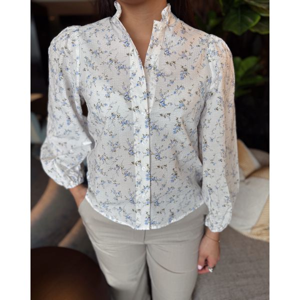 Tiffany New Shirt -Off White/Blue 