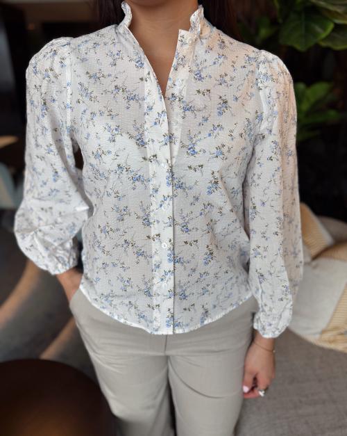 Tiffany New Shirt -Off White/Blue 