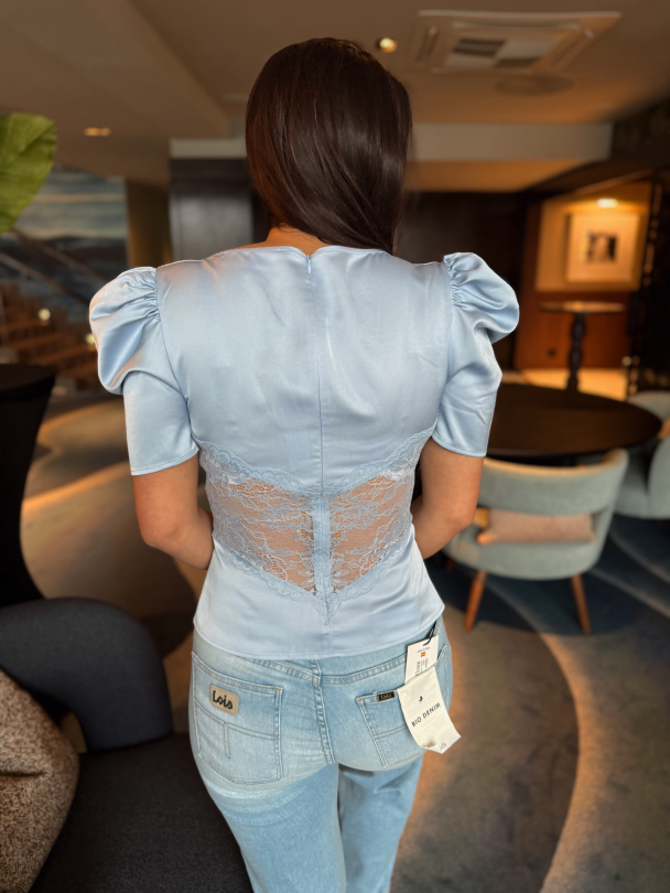 Francis Lace Top - Light Blue  - Image 8