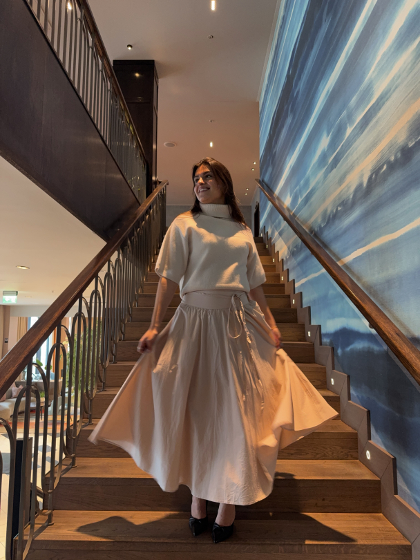 Astrid Skirt - Golden Beige Poplin  - Image 4