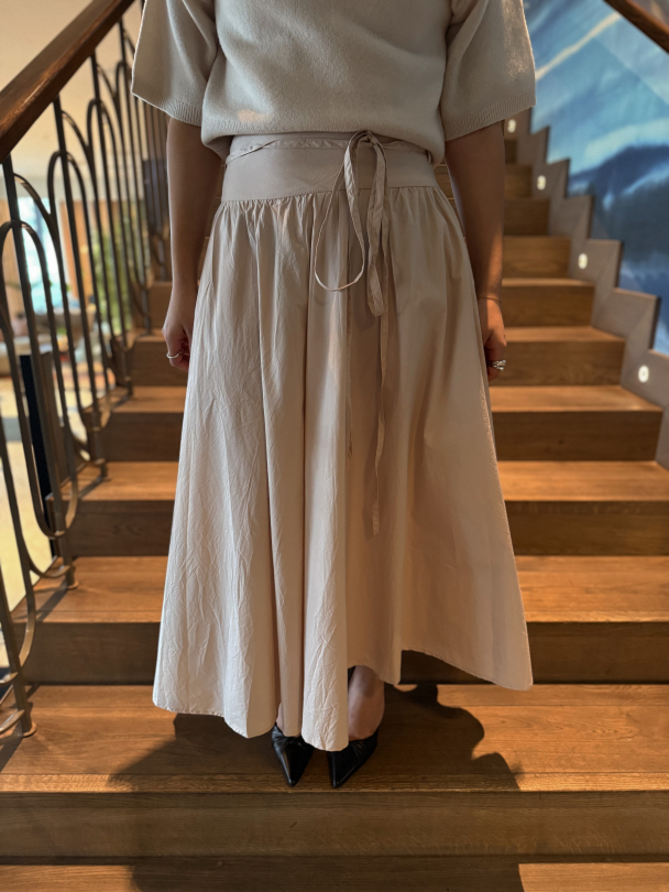Astrid Skirt - Golden Beige Poplin  - Image 1